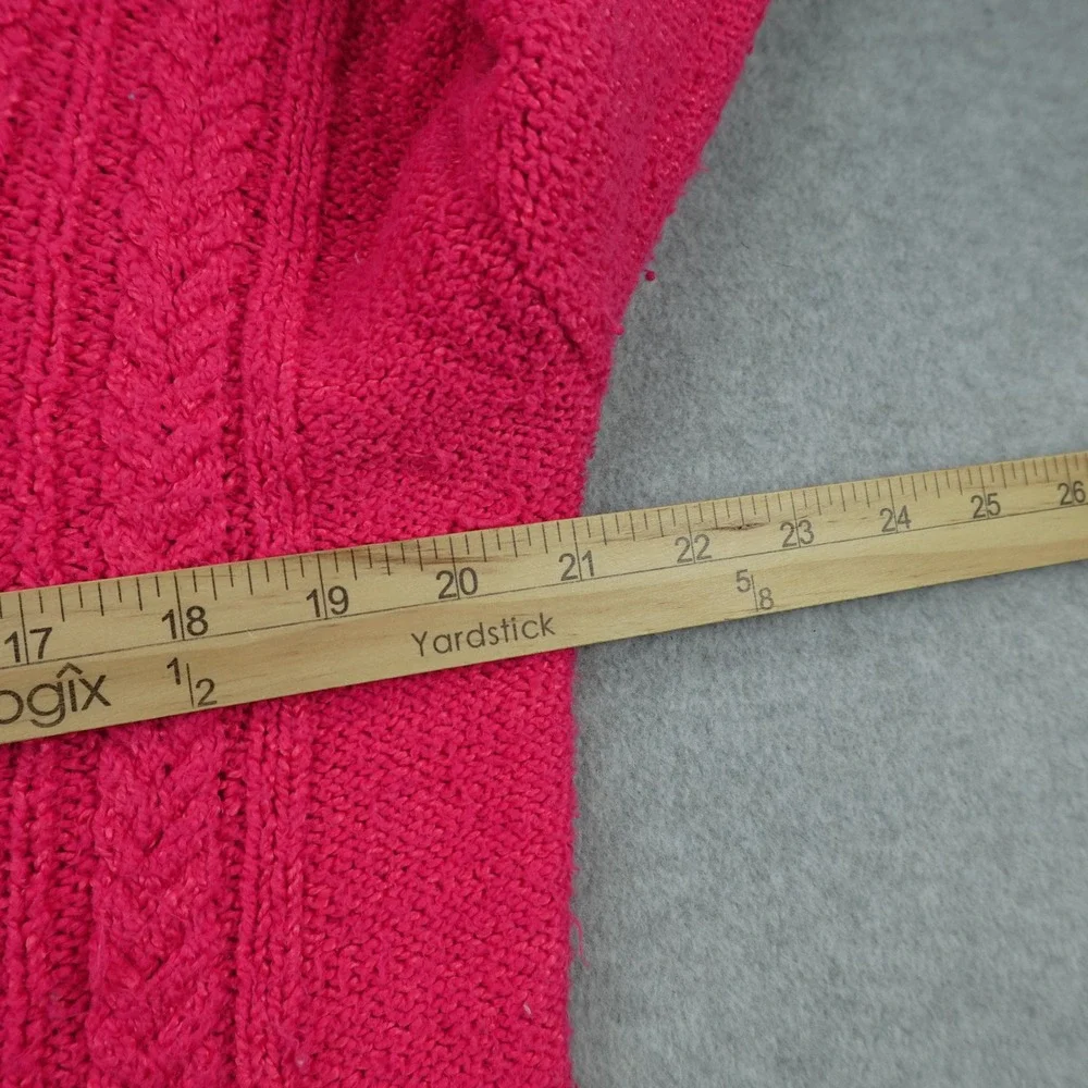J. Crew Sweater Womens XL Pink Cable Knit Preppy Pullover Mock Neck Chunky